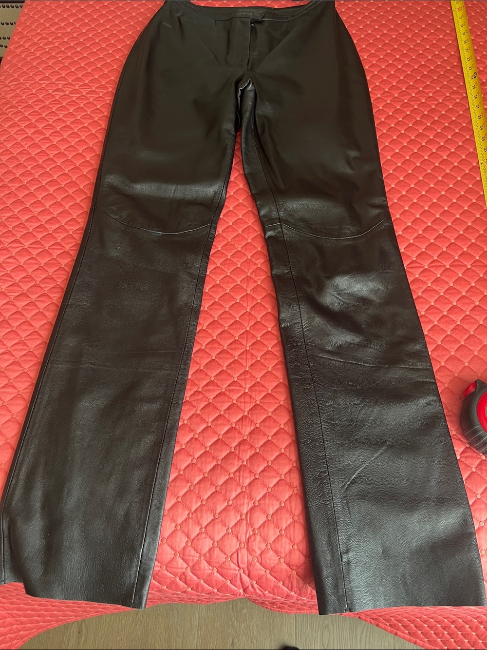 Express Black Faux Leather Straight-Leg Pants